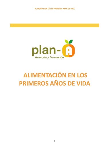 Alimentación en los primero años de vida