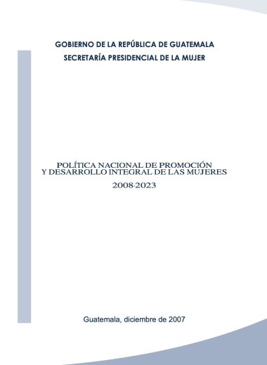 Política nacional de promoción Y desarrollo integral de las mujeres